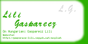 lili gasparecz business card